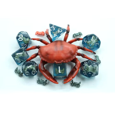 Blue Crab Resin Dice Set
