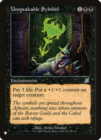 Unspeakable Symbol plst SCG-79